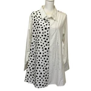 Snapdragon & Twig polka dot/embroidered jacket, whimsical, wacky, graphic
